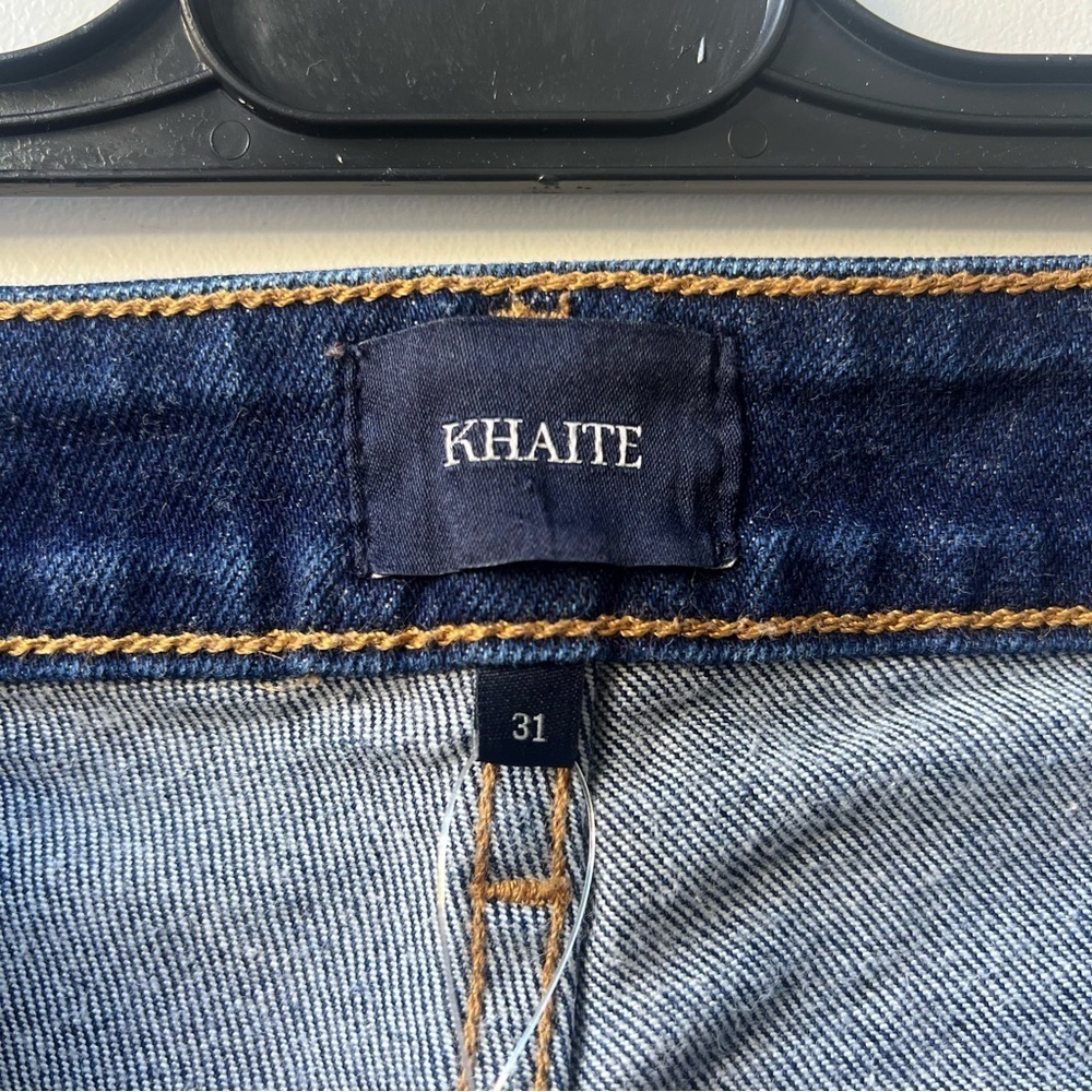 Khaite Raquel Patch Pocket Crop Flare Jeans - Dark Blue Wash - Size 31 - Picture 10 of 14